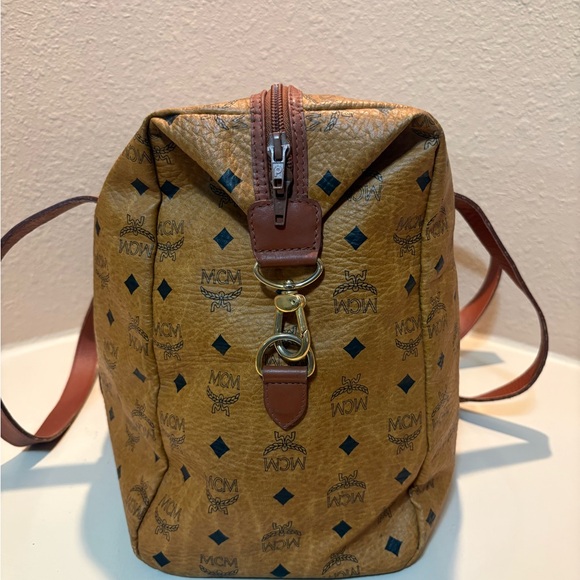 MCM Visetos Cognac Brown Monogram Duffel Bag - Picture 5 of 7